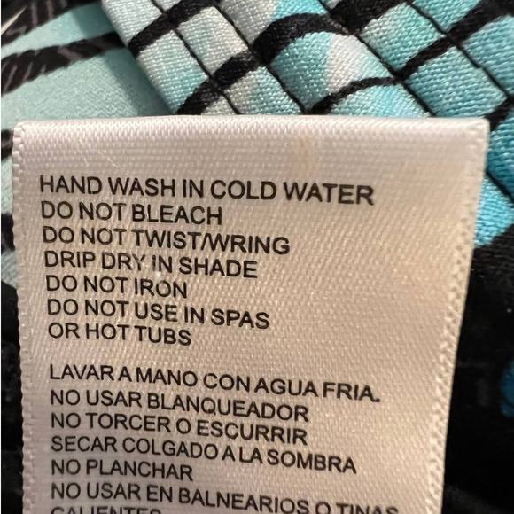 Gabar One-Piece Swimsuit in Blue Green and Black Fern Print Size 10C - Picture 6 of 6